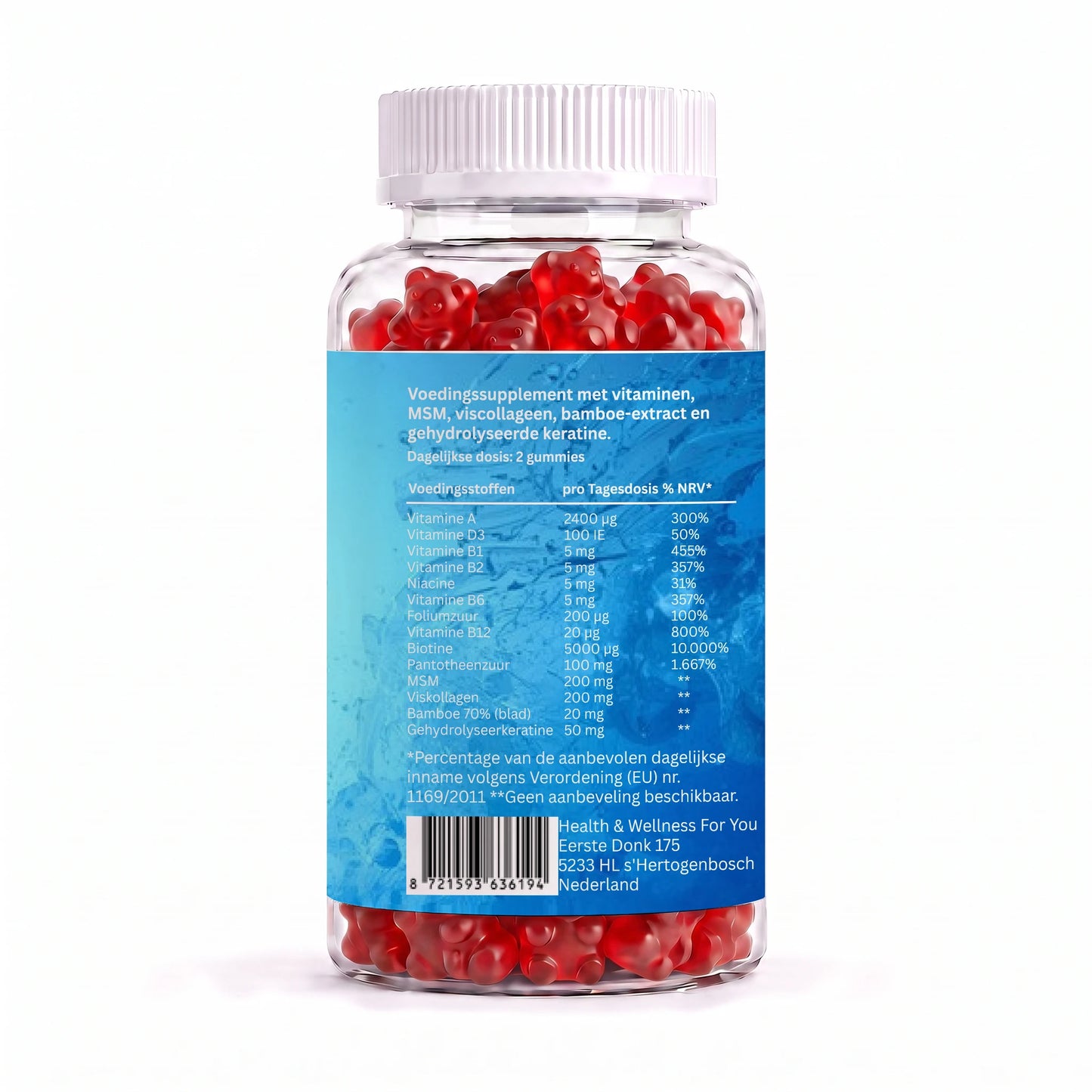 Health & Wellnes For You Gummies Haar, Huid en Nagels 60 stuks