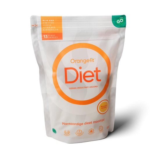Orangefit Diet Vegan Afslankshake - Maaltijdvervanger / Maaltijdshake - Afvallen & Diëten - 850g (13 shakes) - Banaan - Nr 1 Consumentenbond