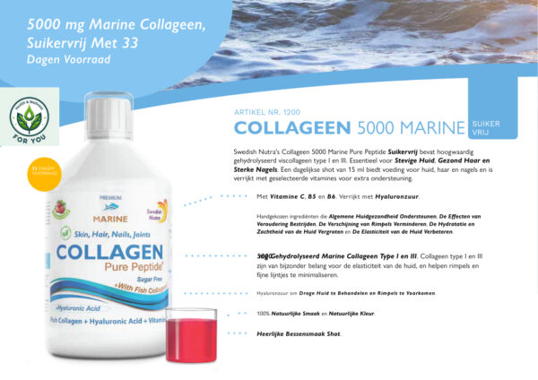 Swedish Nutra Collagen marine 5000 mg Suiker vrij - Afbeelding 4