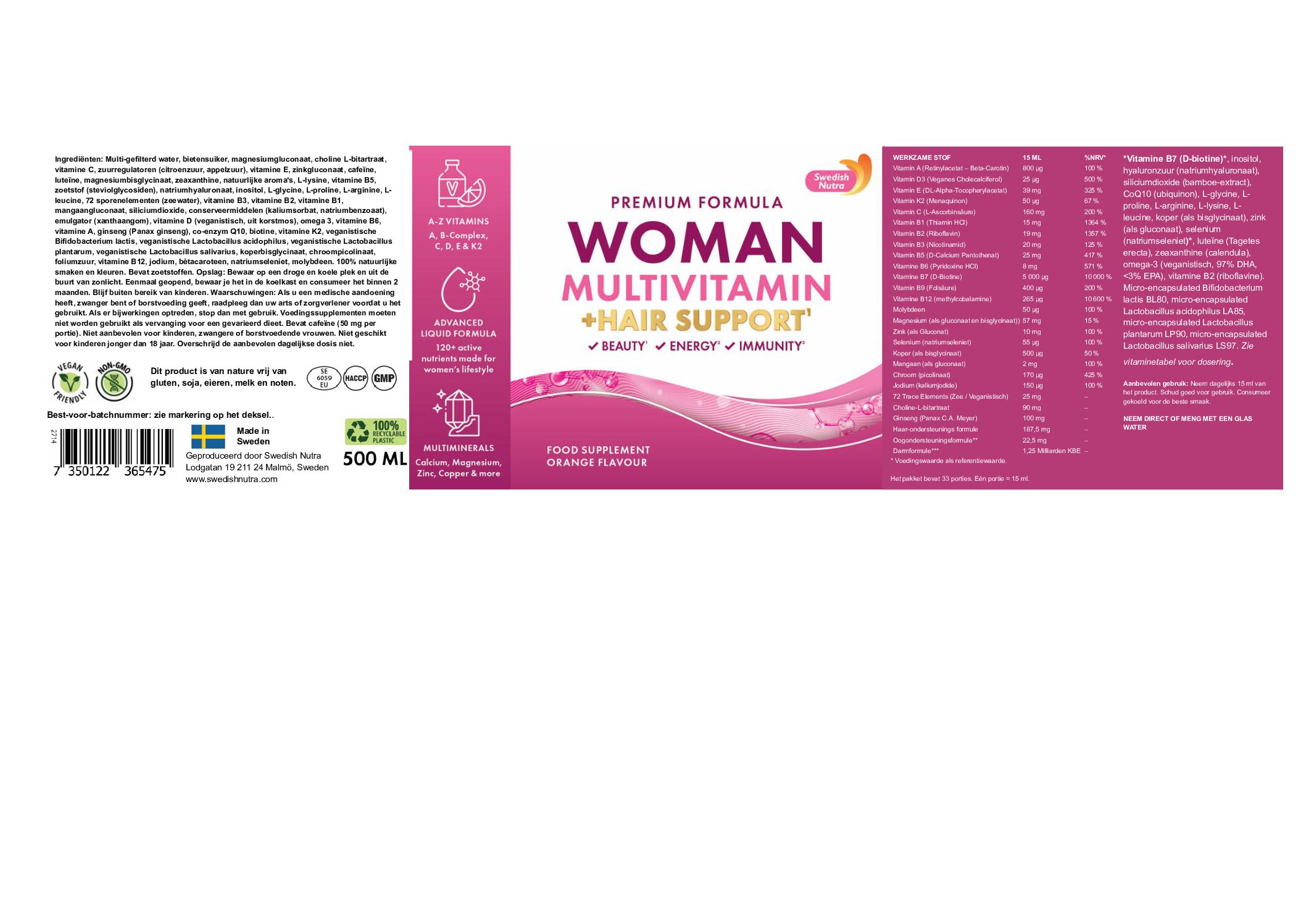 Swedish Nutra Woman Multivitamin. - Afbeelding 4