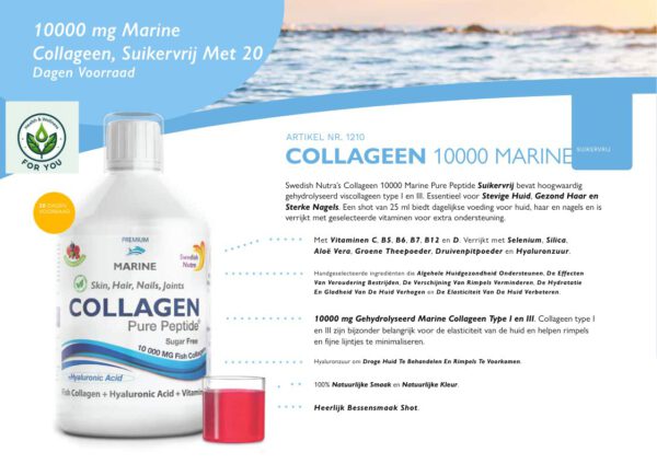 Swedish Nutra Collagen marine 10000 MG Suiker vrij - Afbeelding 5