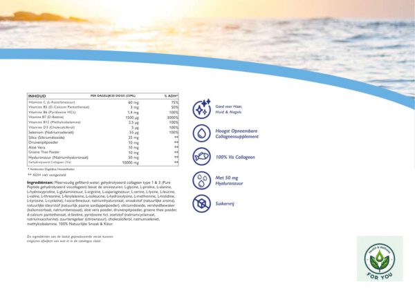 Swedish Nutra Collagen marine 10000 MG Suiker vrij - Afbeelding 6
