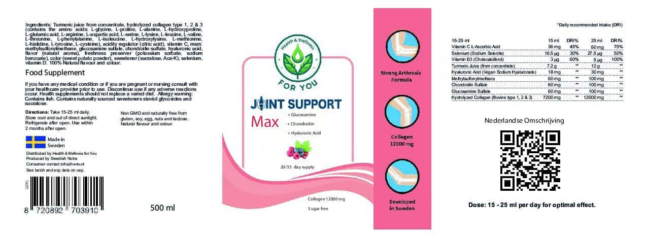 Health & Wellness For You Joint Support Max - Afbeelding 3