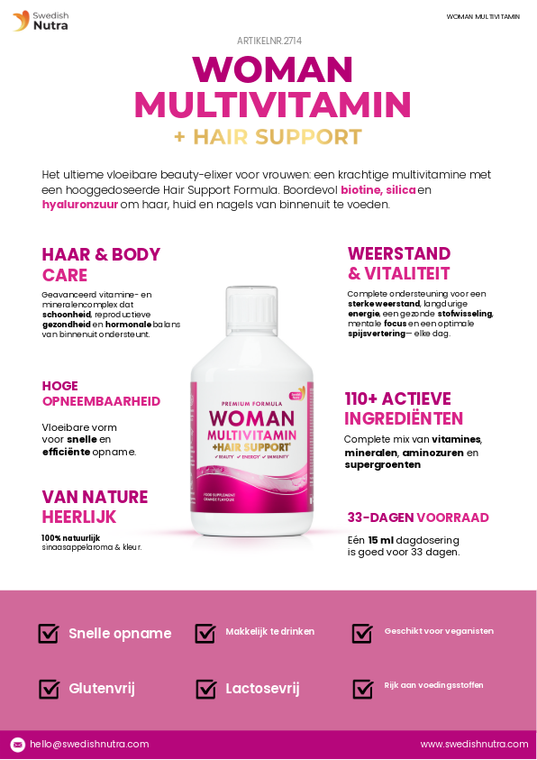 Swedish Nutra Woman Multivitamin. - Afbeelding 5