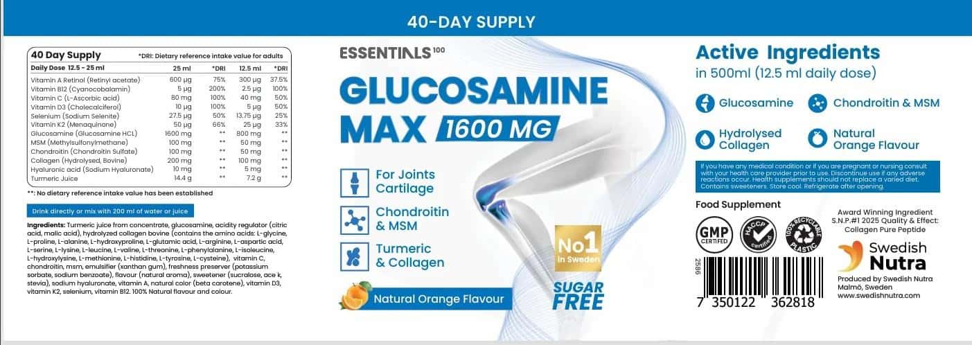 Swedish Nutra essential Glucosamine MAX - Afbeelding 3