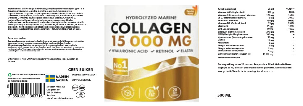 Swedish Nutra Marine Collagen 15.000 mg