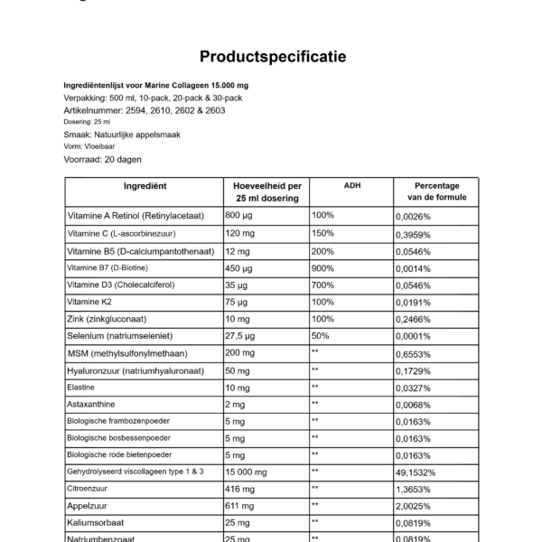 Swedish Nutra Marine Collagen 15.000 mg