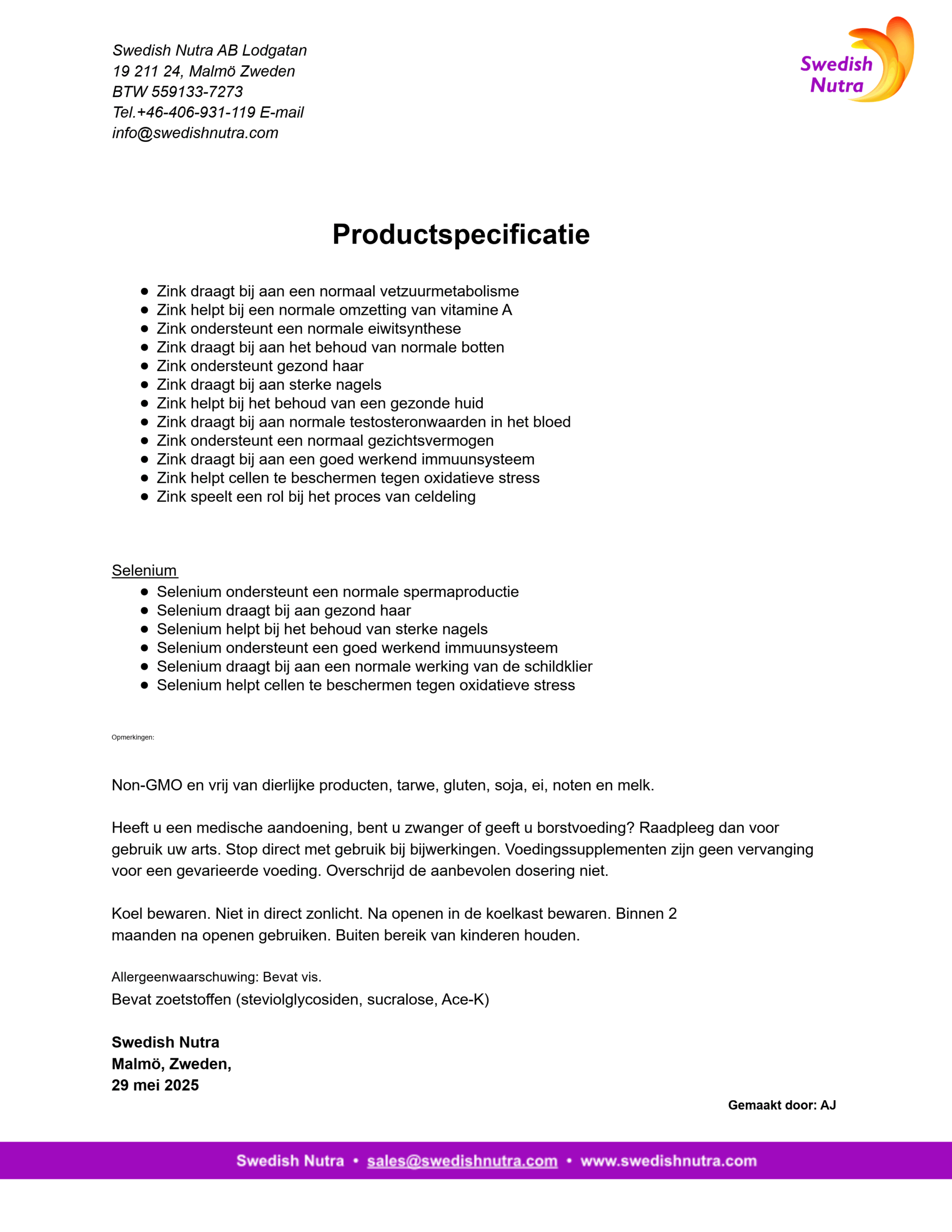 Swedish Nutra Marine Collagen 15.000 mg