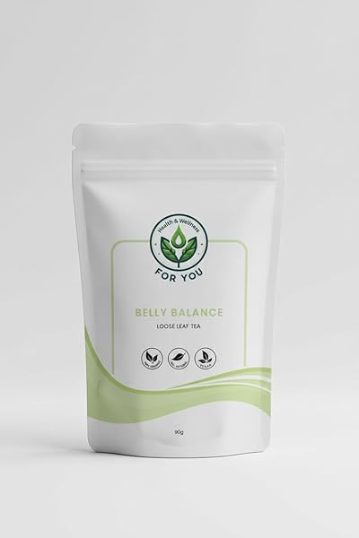 Health & Wellness For You Belly Balance Losse Bladeren Thee, Groene Munt Smaak, Biologisch, Cafeïnevrij, 90g